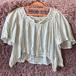 Hollister white small flowey top
